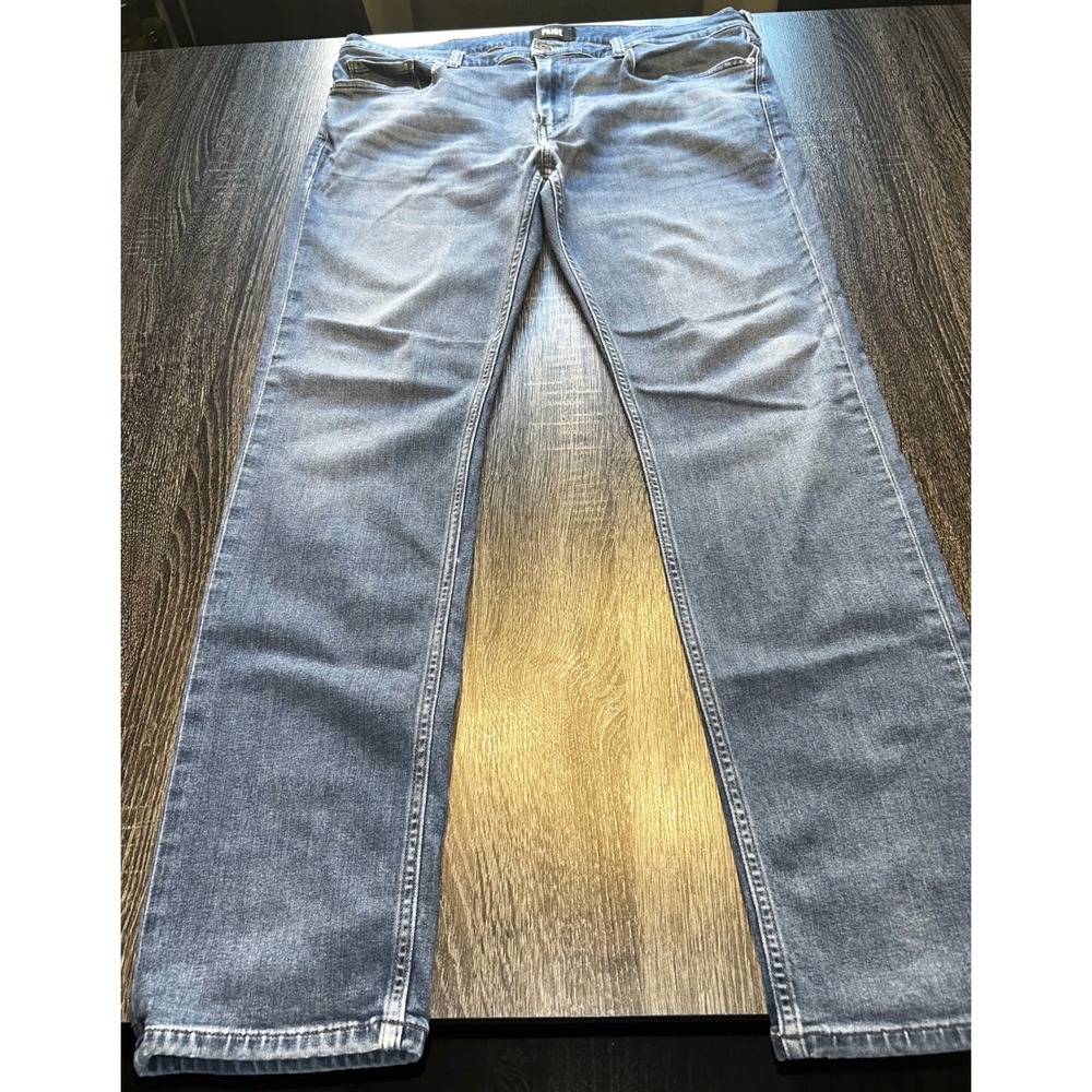 Paige Mens Jeans Size 38 Distressed‎ Blue Denim Straight Leg Casual